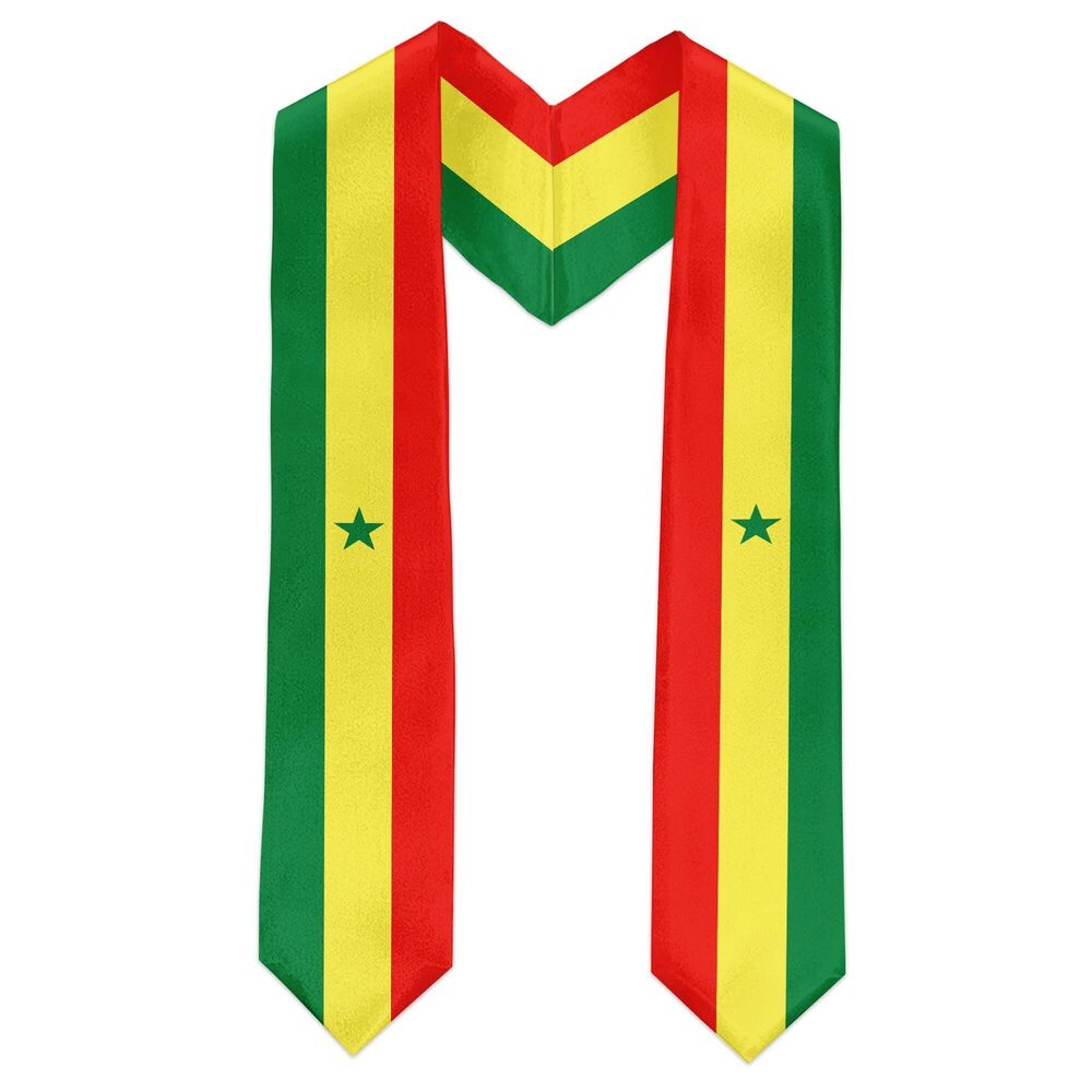 4859 Senegal Flag International Graduate Satin Stole Scarf with National